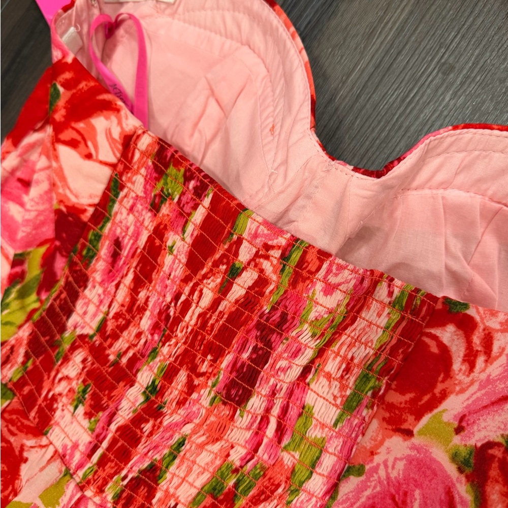 NWT Betsey Johnson Rose Floral Halter Dress - Picture 8 of 9